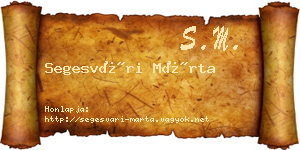 Segesvári Márta névjegykártya